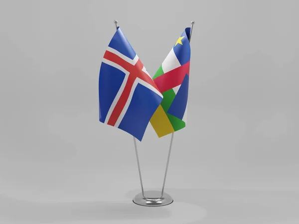 Central African Republic Iceland Cooperation Flags White Background Render — Stock Photo, Image