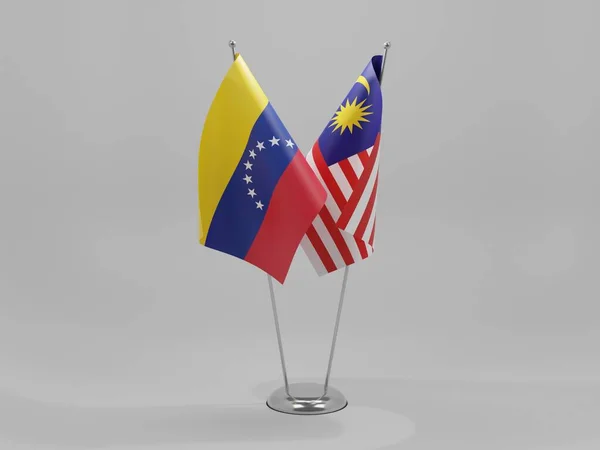 Malaysia Venezuela Flaggor För Samarbete Vit Bakgrund Render — Stockfoto