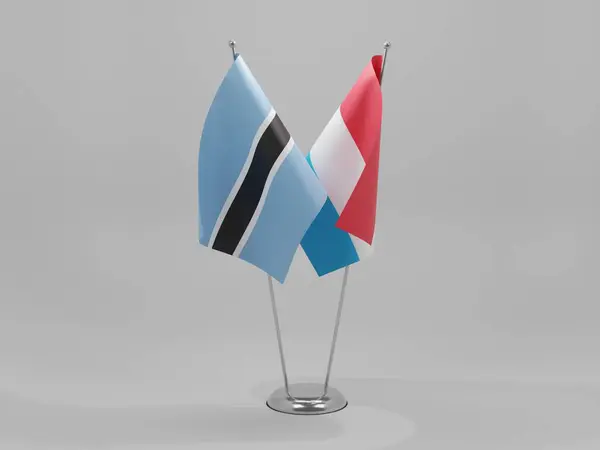 Luxembourg Botswana Cooperation Flags White Background Render — Stock Photo, Image
