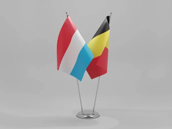 België Luxemburgse Samenwerking Vlaggen Witte Achtergrond Render — Stockfoto
