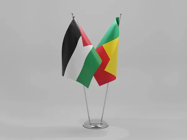 Benin Palestyna Flagi Współpracy Białe Tło Render — Zdjęcie stockowe