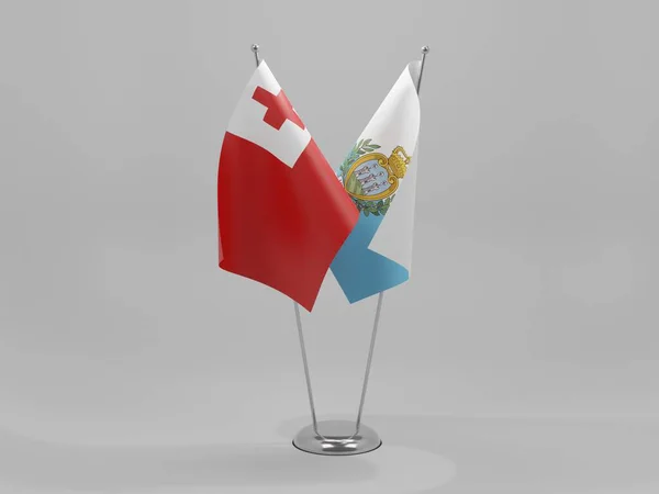 San Marino Tonga Flaggen Weißer Hintergrund Render — Stockfoto