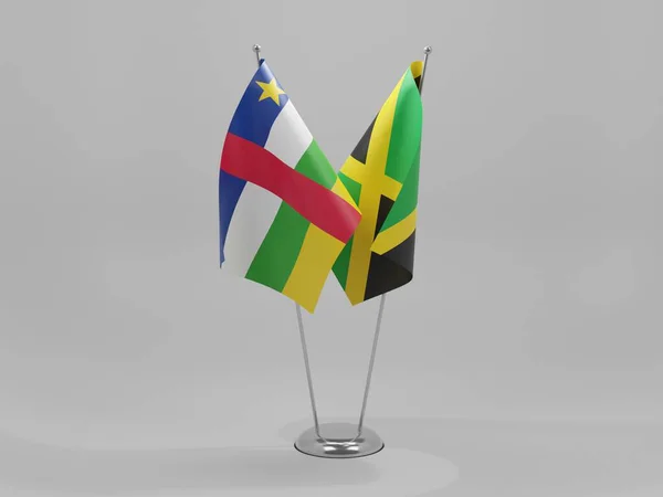 Jamaica Центральноафриканська Республіка Співпраця Flags White Background Render — стокове фото