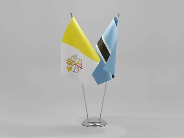 Botswana Vatican City Cooperation Flags White Background Render — стокове фото