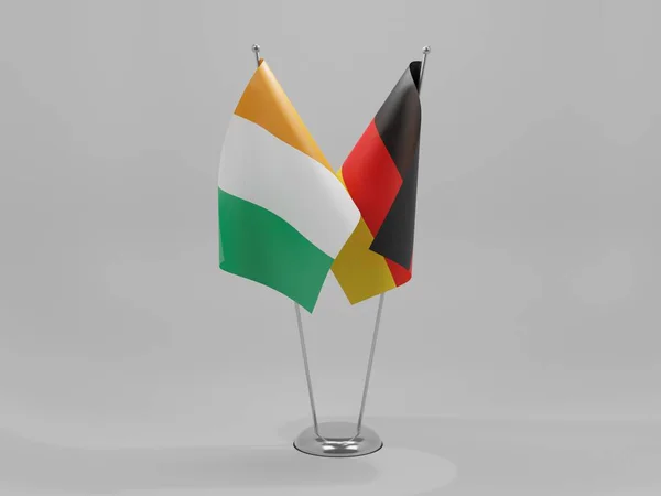 Deutschland Elfenbeinküste Flaggen Weißer Hintergrund Render — Stockfoto