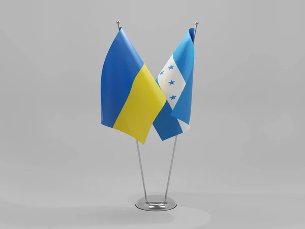 Honduras Ukraine Cooperation Flags White Background Render — Stock Photo, Image