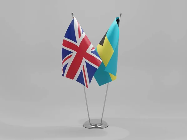 Bahamas Vereinigtes Königreich Kooperationsflaggen Weißer Hintergrund Render — Stockfoto