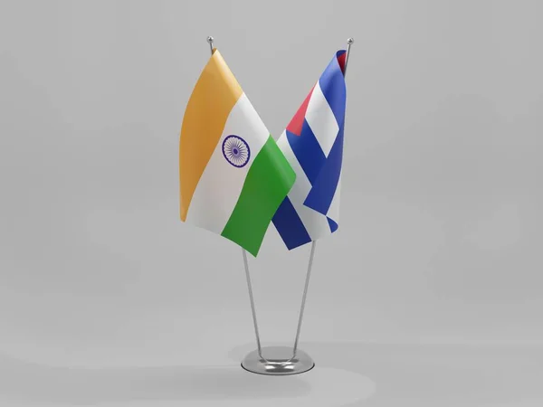 Cuba India Cooperation Flags White Background Render — Stock Photo, Image