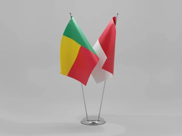 Monaco Drapeaux Coopération Bénin Fond Blanc Render — Photo