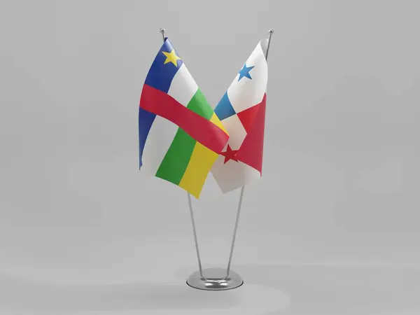 Panama Центральноафриканська Республіка Співпраця Flags White Background Render — стокове фото