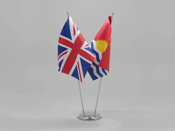 Kiribati Reino Unido Bandeiras Cooperação Fundo Branco Render — Fotografia de Stock