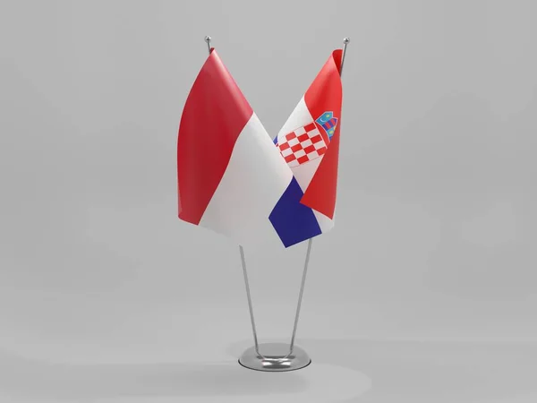 Chorvatsko Indonésie Spolupráce Vlajky Bílé Pozadí Vykreslování — Stock fotografie