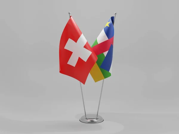 Zentralafrikanische Republik Schweiz Kooperationsfahnen Weißer Hintergrund Render — Stockfoto