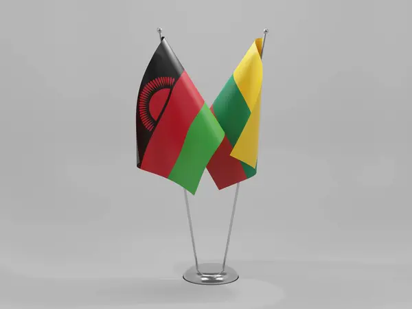 Lituania Bandiere Cooperazione Del Malawi Sfondo Bianco Render — Foto Stock