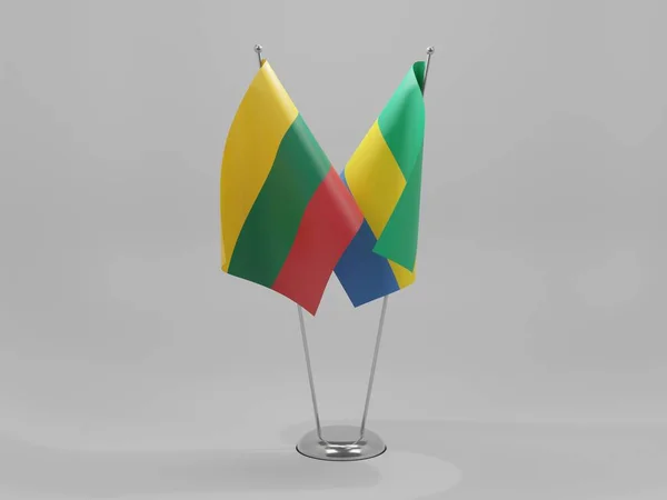 Gabon Lithuania Cooperation Flags White Background Render — Stock Photo, Image