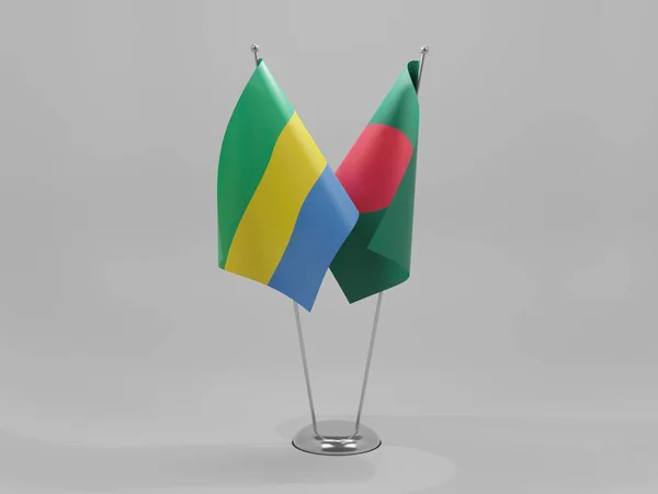 Bangladesh Gabon Cooperation Flags White Background Render — Stock Photo, Image