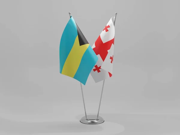 Georgia Bahamas Cooperation Flags White Background Render — Stock Photo, Image