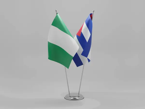 Куба Нигерия Флаги Сотрудничества Белый Фон Рендер — стоковое фото