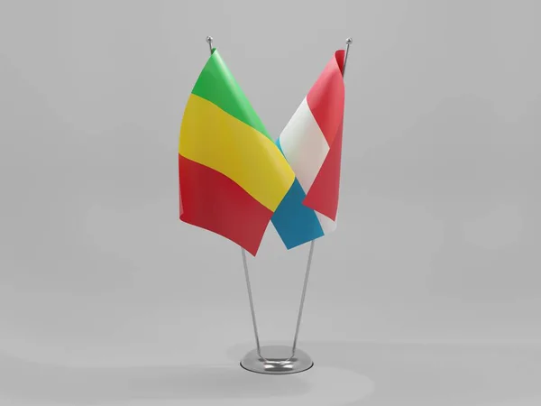 Drapeaux Coopération Luxembourg Mali Fond Blanc Render — Photo