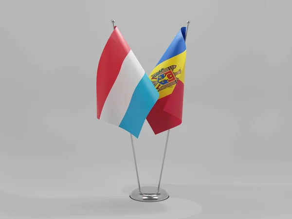 Moldavië Luxemburgse Samenwerkingsvlaggen Witte Achtergrond Render — Stockfoto