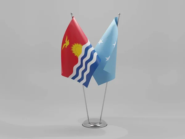 Micronesië Kiribati Samenwerkingsvlaggen Witte Achtergrond Render — Stockfoto