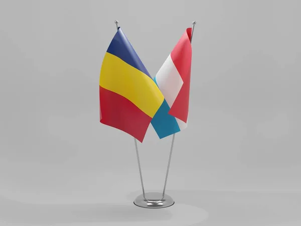 Luxembourg Drapeaux Coopération Tchad Fond Blanc Render — Photo