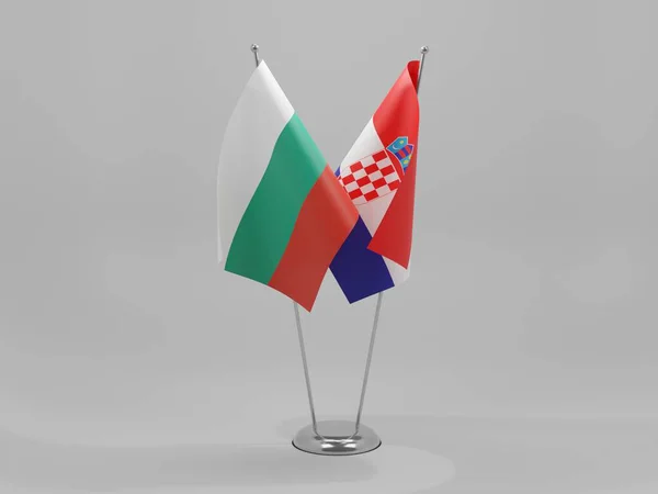 Croatia Bulgaria Cooperation Flags White Background Render — Stock Photo, Image
