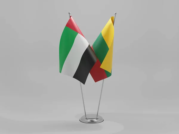 Litva Spojené Arabské Emiráty Vlajky Spolupráce Bílé Pozadí Render — Stock fotografie