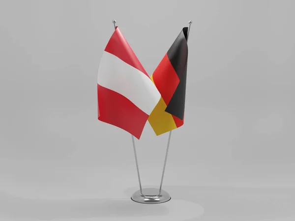 Alemanha Peru Bandeiras Cooperação Fundo Branco Render — Fotografia de Stock