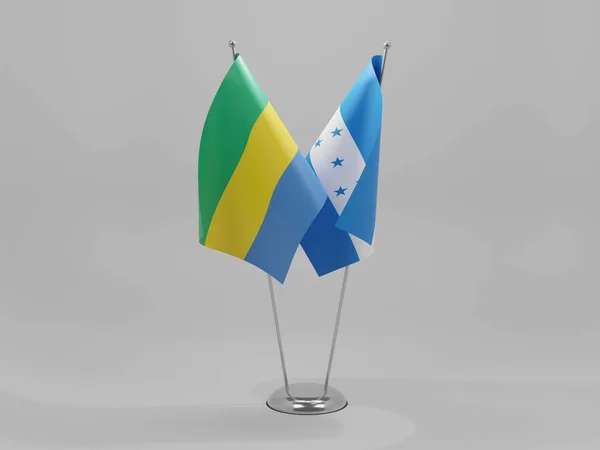 Honduras Gabon Cooperation Flags White Background Render — стокове фото