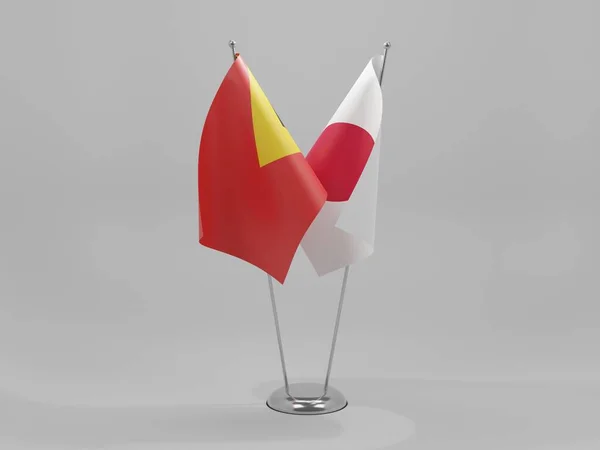 Japonia Timor Wschodni Flagi Współpracy Białe Tło Render — Zdjęcie stockowe