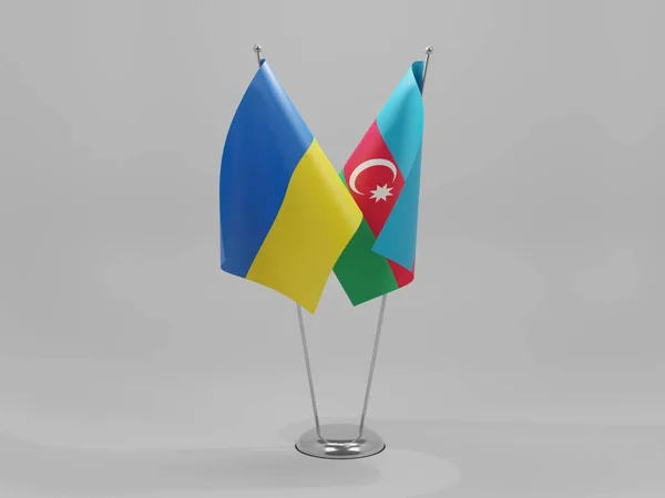 Aserbaidschan Ukraine Kooperationsflaggen Weißer Hintergrund Render — Stockfoto