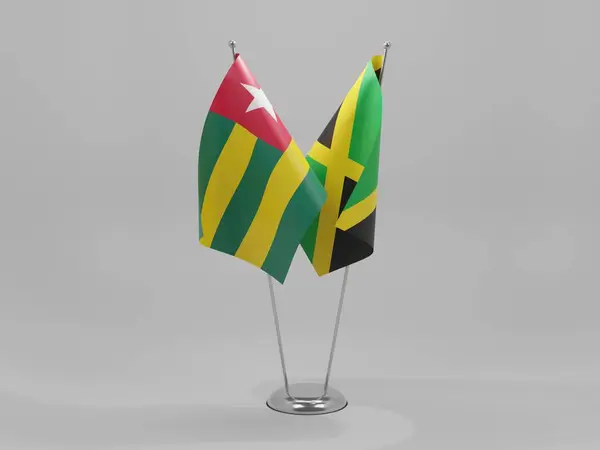 Jamaïque Drapeaux Coopération Togolais Fond Blanc Render — Photo
