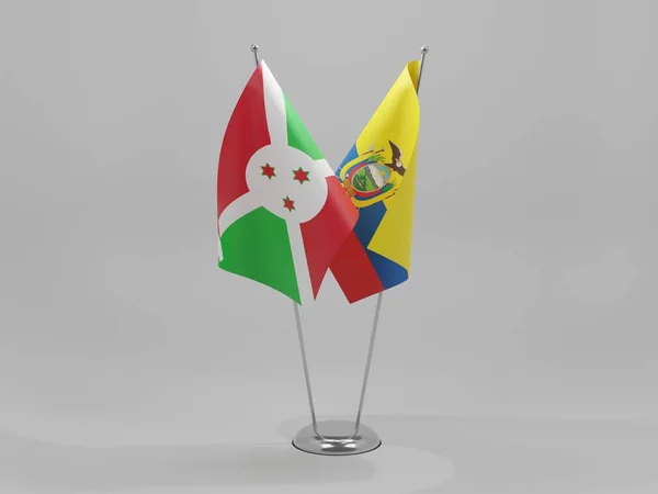 Ecuador Burundi Cooperation Flags White Background Render — Stock Photo, Image