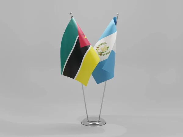 Guatemala Mozambique Cooperation Flags White Background Render — стокове фото