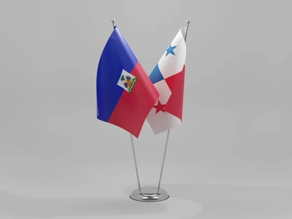 Panama Haiti Kooperationsfahnen Weißer Hintergrund Render — Stockfoto