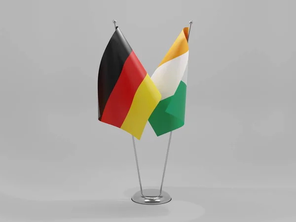 Costa Marfil Alemania Banderas Cooperación Fondo Blanco Render —  Fotos de Stock