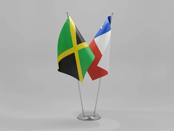 Banderas Cooperación Chile Jamaica Fondo Blanco Render —  Fotos de Stock