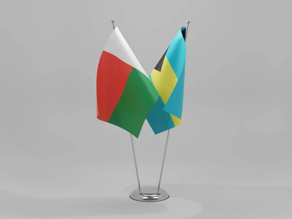 Bahamas Madagascar Cooperation Flags White Background Render — Stock Photo, Image