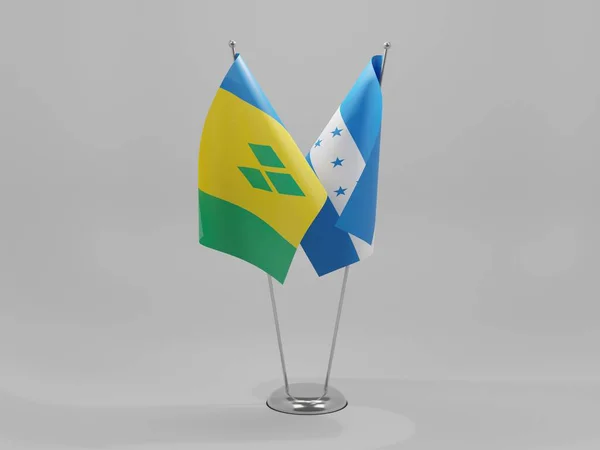 Honduras Saint Vincent Grenadines Cooperation Flags White Background Render — Stock Photo, Image