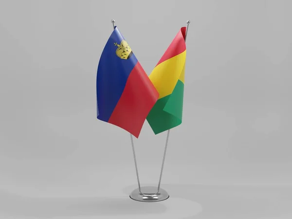 Guinea Banderas Cooperación Liechtenstein Fondo Blanco Render —  Fotos de Stock