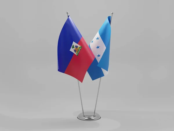 Σημαίες Συνεργασίας Ονδούρας Αϊτής Λευκό Φόντο Render — Φωτογραφία Αρχείου