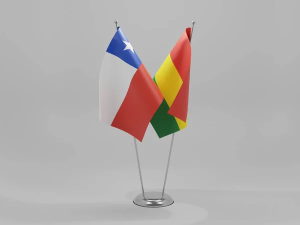 Bolivia Chili Samenwerkingsvlaggen Witte Achtergrond Render — Stockfoto