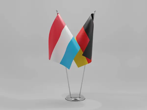 Germany Luxembourg Cooperation Flags White Background Render — Stock Photo, Image