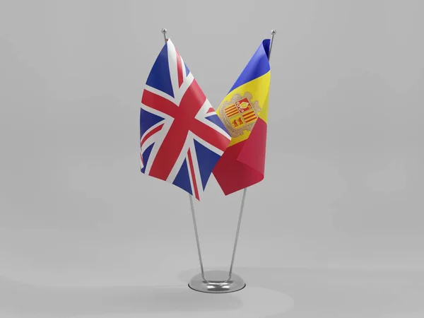 安道尔 联合王国合作旗 白色背景 3D渲染 — 图库照片