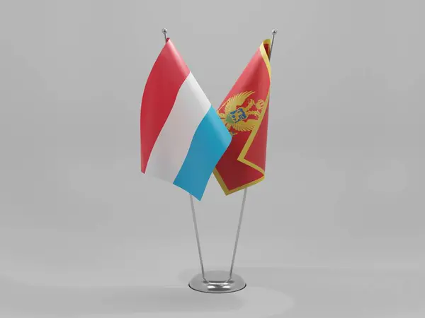 Montenegro Luxemburger Flaggen Weißer Hintergrund Render — Stockfoto