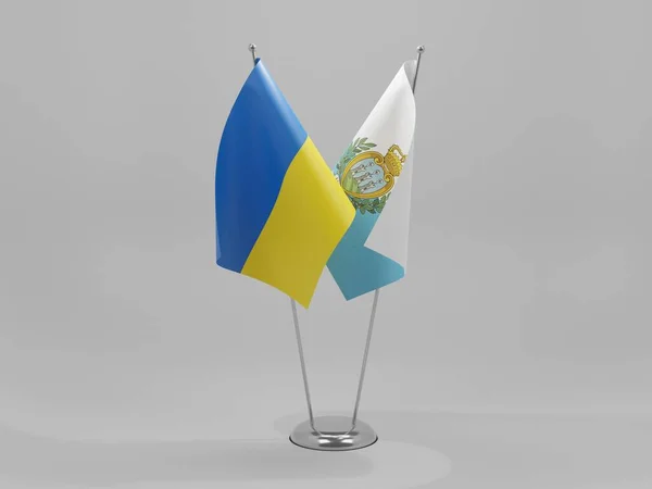 San Marino Ukraine Cooperation Flags White Background Render — стокове фото