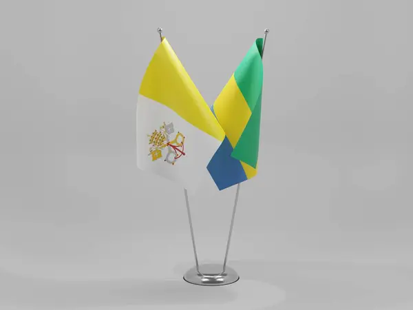 Gabon Vatican City Cooperation Flags White Background Render — стокове фото