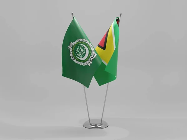 Guyana Arabská Liga Spolupráce Vlajky Bílé Pozadí Render — Stock fotografie