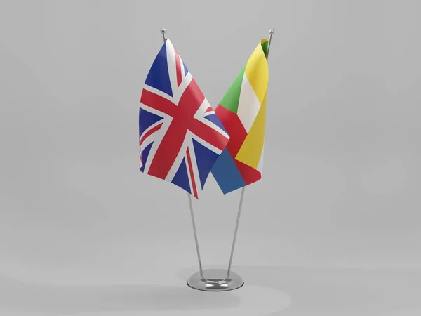 Κομόρες Ηνωμένο Βασίλειο Σημαίες Συνεργασίας Λευκό Φόντο Render — Φωτογραφία Αρχείου
